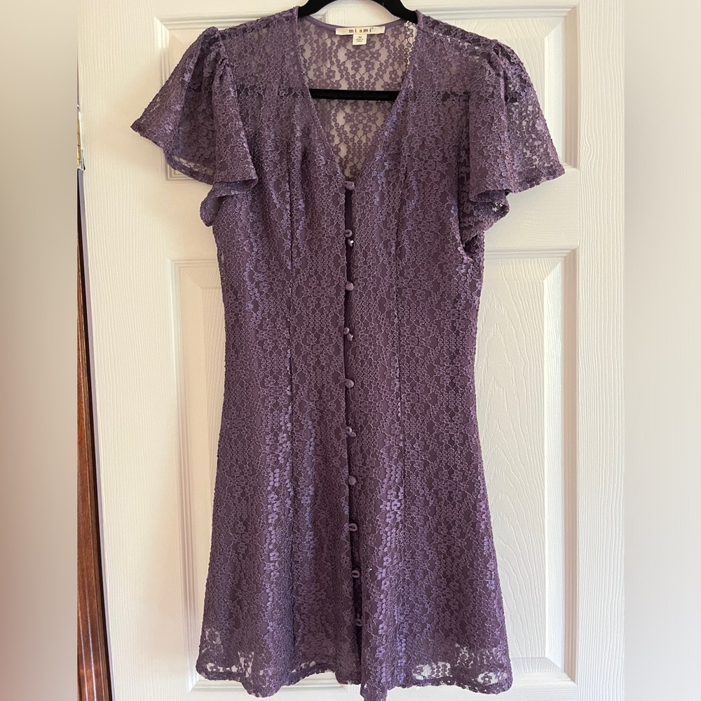 Miami Purple Lace Midi Dress